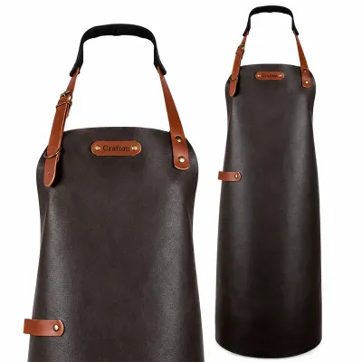 Bovine Leder-Schürze mit Schultergurten (Lasergravur)