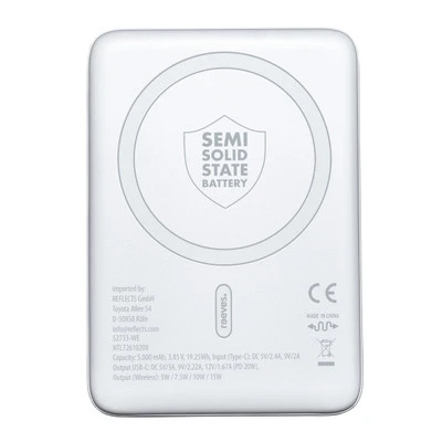 Magnetische 15W Wireless Powerbank REEVES-WATTRON PLUS V 5000 mAh