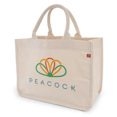 BAMBERG – Canvas-Tasche mit Boden- und Seitenfalten sowie gerollten Henkeln (38 x 29 cm)