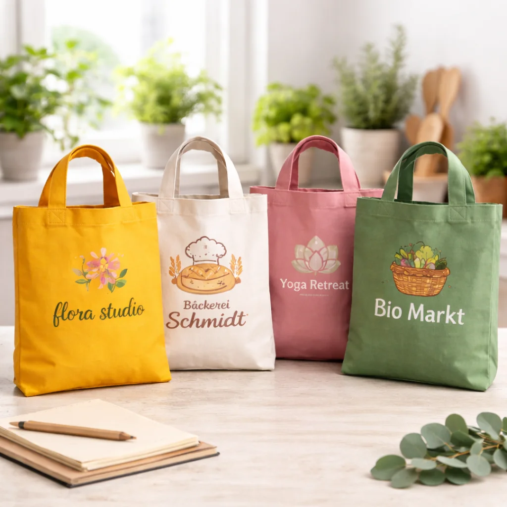 Baumwolltaschen mit kurzen Griffen (38x42cm) Standardgröße
