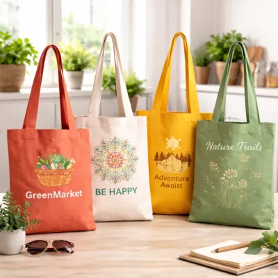 Baumwolltaschen mit langen Griffen (38x42cm) Standardgröße