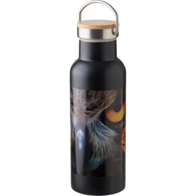Trinkflasche Odette | 500 ml | Doppelwandiger Edelstahl | Bambusdeckel