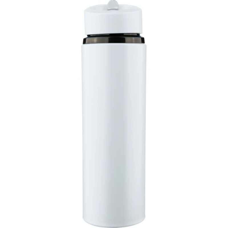 Trinkflasche Zeno aus recyceltem Edelstahl 750 ml mit Trinkhalm
