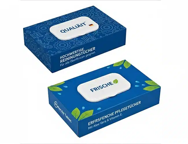 Boxed Feuchttücher (150 × 105 × 35 mm)