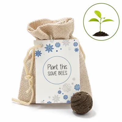 Bee Bomb im Jutebeutel – Samenbombe im Naturbeutel