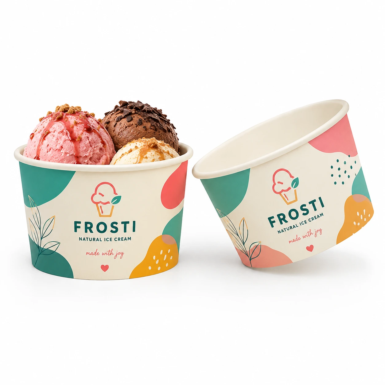 Eiscreme Papierbecher