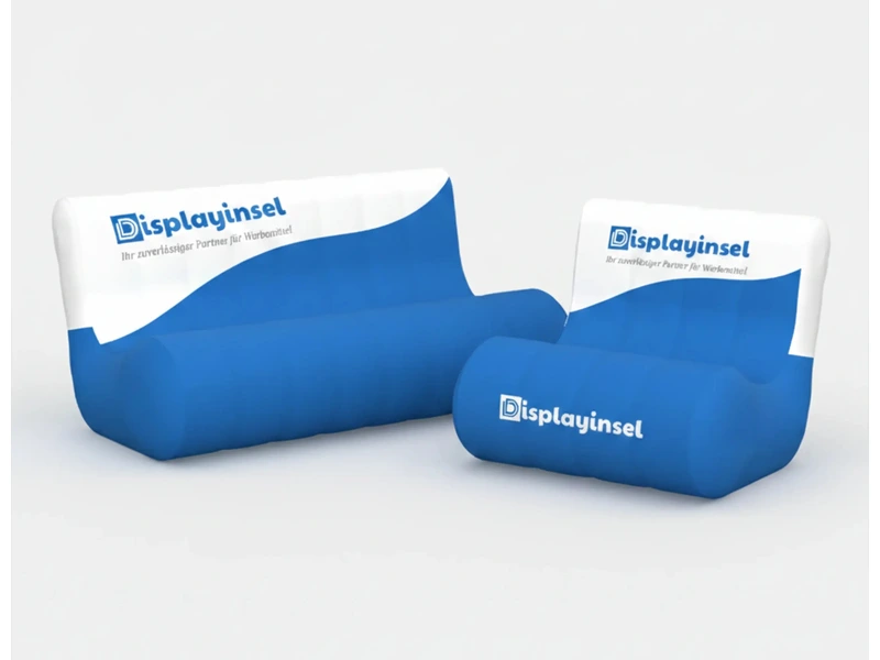 Couch Air – Aufblasbare Design-Couch mit individuellem Werbedruck (Breite 153 cm, Höhe 73 cm, Tiefe 88 cm)