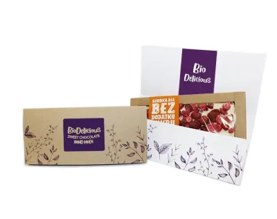 Eco Choco Small 53 g – Handgemachte Bio-Schokolade im Werbeschuber