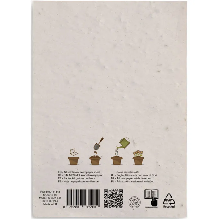 DIN A4 Wildblumen-Samenpapier.