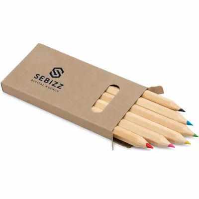Gigi – Buntstift-Set mit 6 Stiften in Recycling-Kartonverpackung