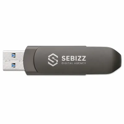 USB-Stick Harlow aus Zinklegierung 64 GB mit USB-A & USB-C