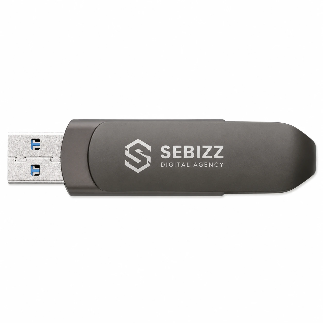 USB-Stick Harlow aus Zinklegierung 64 GB mit USB-A & USB-C