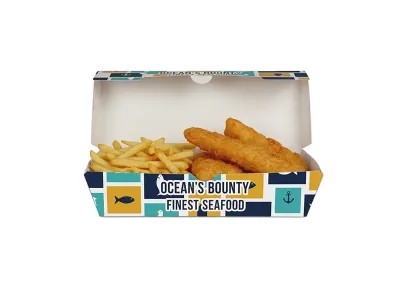 Fisch und Pommes Frites Boxen ab 1.000 Stück