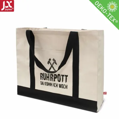 MARBELLA – Große Canvas-Tasche mit Boden- und Seitenfalte sowie Fronttasche (60 x 50 cm)