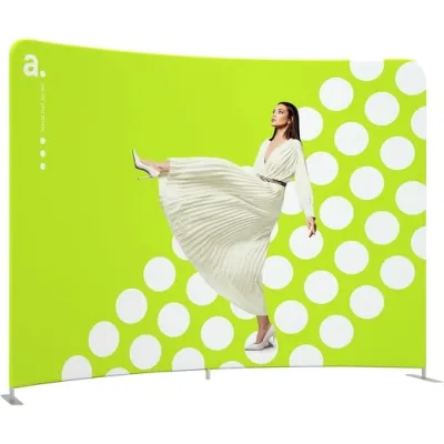 Gebogene Messewand Textil 300 cm