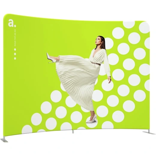 Gebogene Messewand Textil 300 cm
