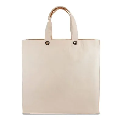 MACAU – Canvas-Tasche mit Boden- und Seitenfalte sowie Metallösen
