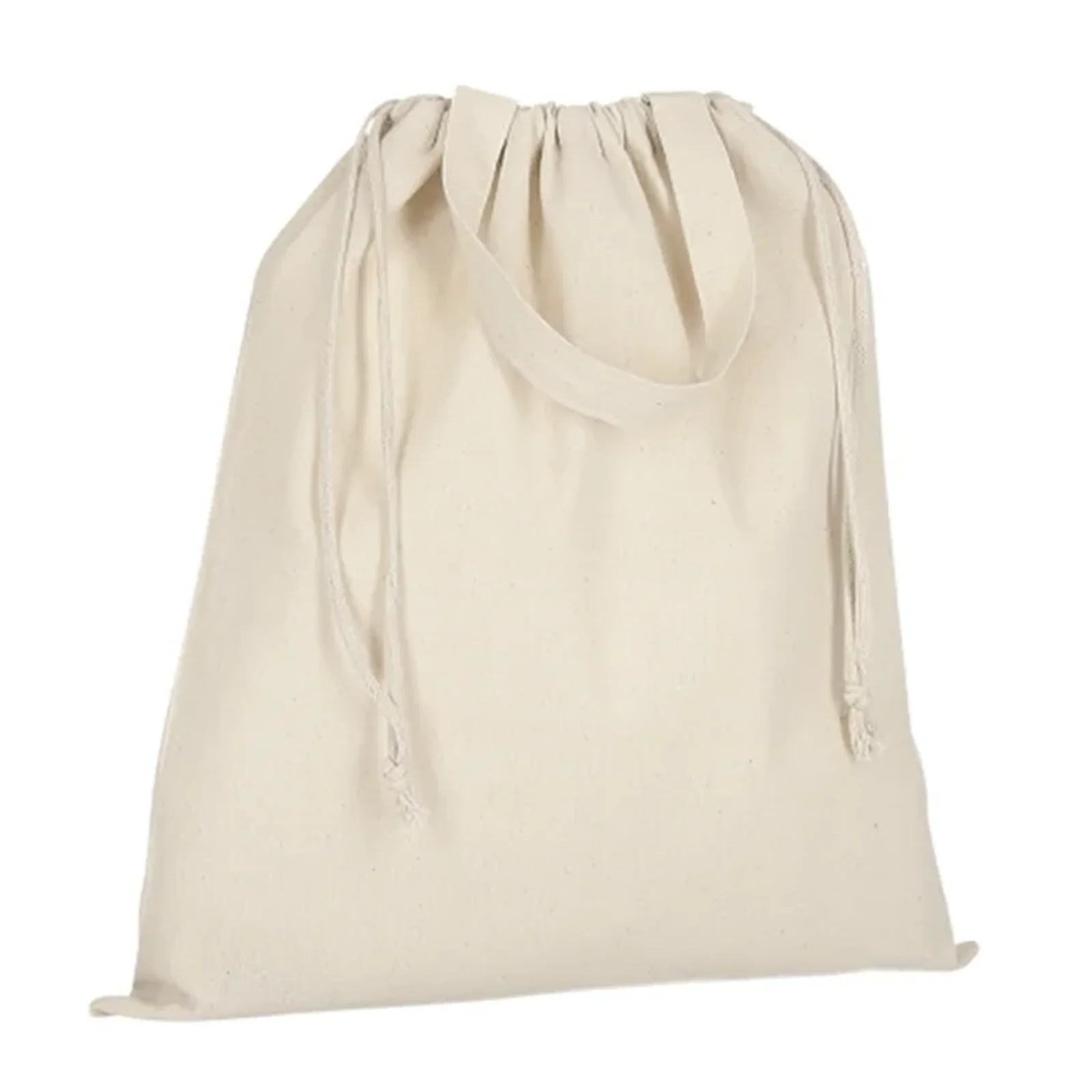 Baumwolltasche CLASSIC mit zwei kurzen Henkeln und doppeltem Kordelzug