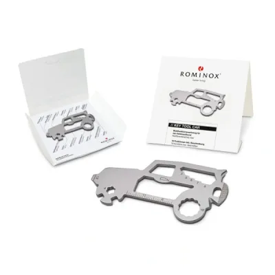 Schlüsselanhänger aus Metall, ROMINOX Car Multifunktionstool mit Ihrem Logo