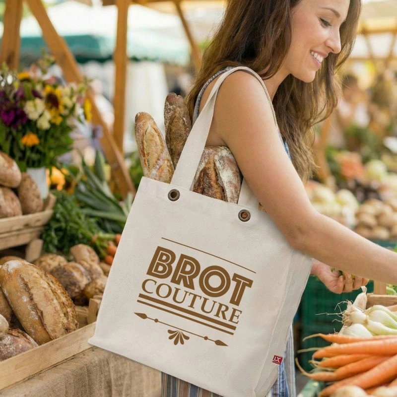 KOCHI – Canvas-Tasche mit Boden- und Seitenfalte sowie Metallösen (38 x 38 cm)