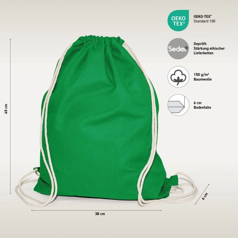 BOSTON – Baumwollrucksack mit Kordelzug (40 x 50 cm)