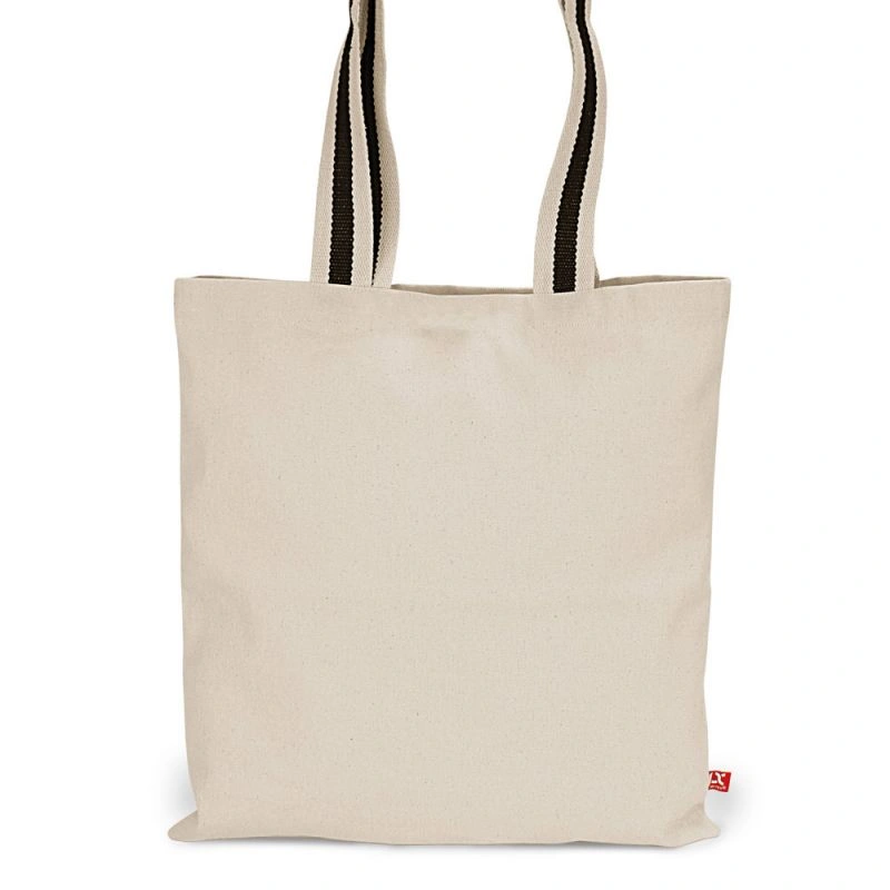 ANTWERPEN – Canvas-Tasche mit langen, zweifarbig gewebten Henkeln (38 x 42 cm)