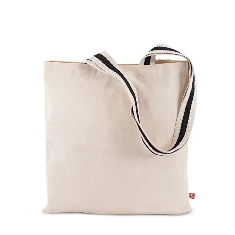 ANTWERPEN – Canvas-Tasche mit langen, zweifarbig gewebten Henkeln (38 x 42 cm)
