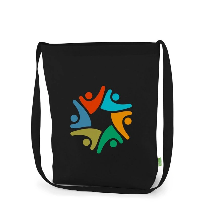 KOBLENZ – Bio-Baumwolltasche mit einem langen Umhängegurt (38 x 42 cm)
