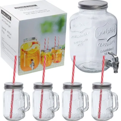 Set Getränkespender & 4 Gläser Braga