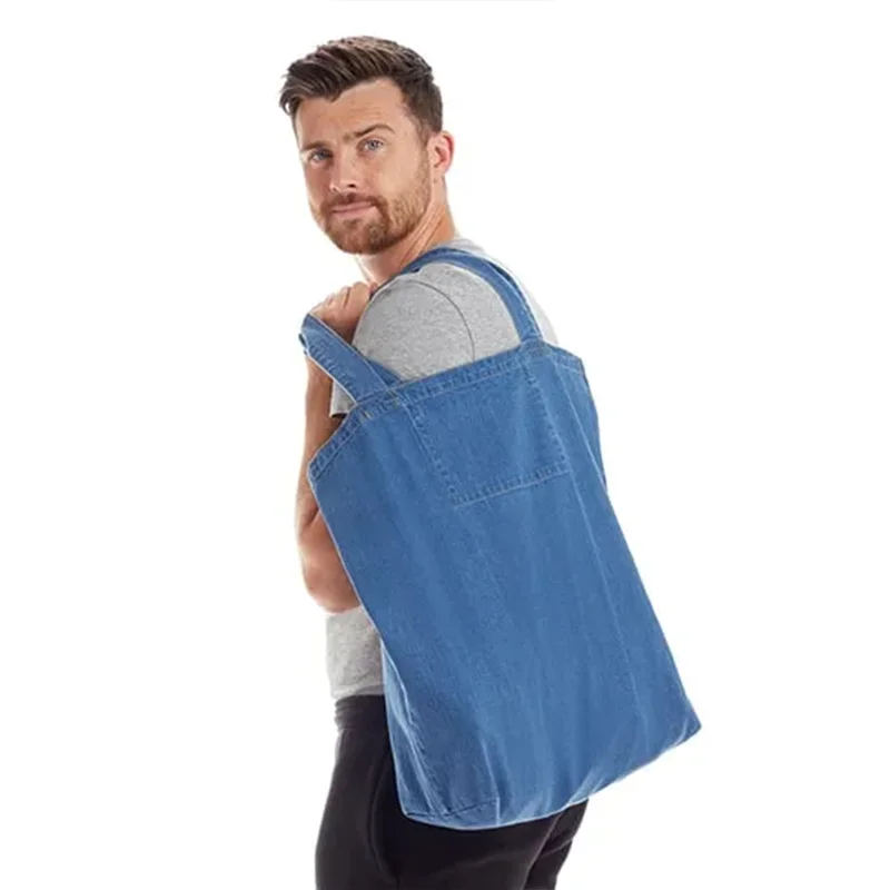 Denim Shopper (50 × 46 cm) — echte Jeans-Optik trifft Werbeträger