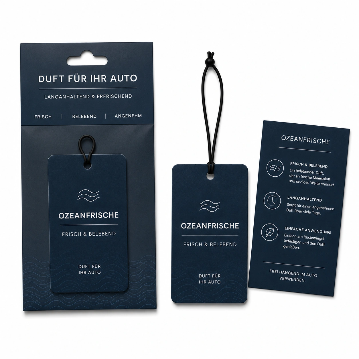 Duftbaum mit individuelle Verpackung, Infokarte