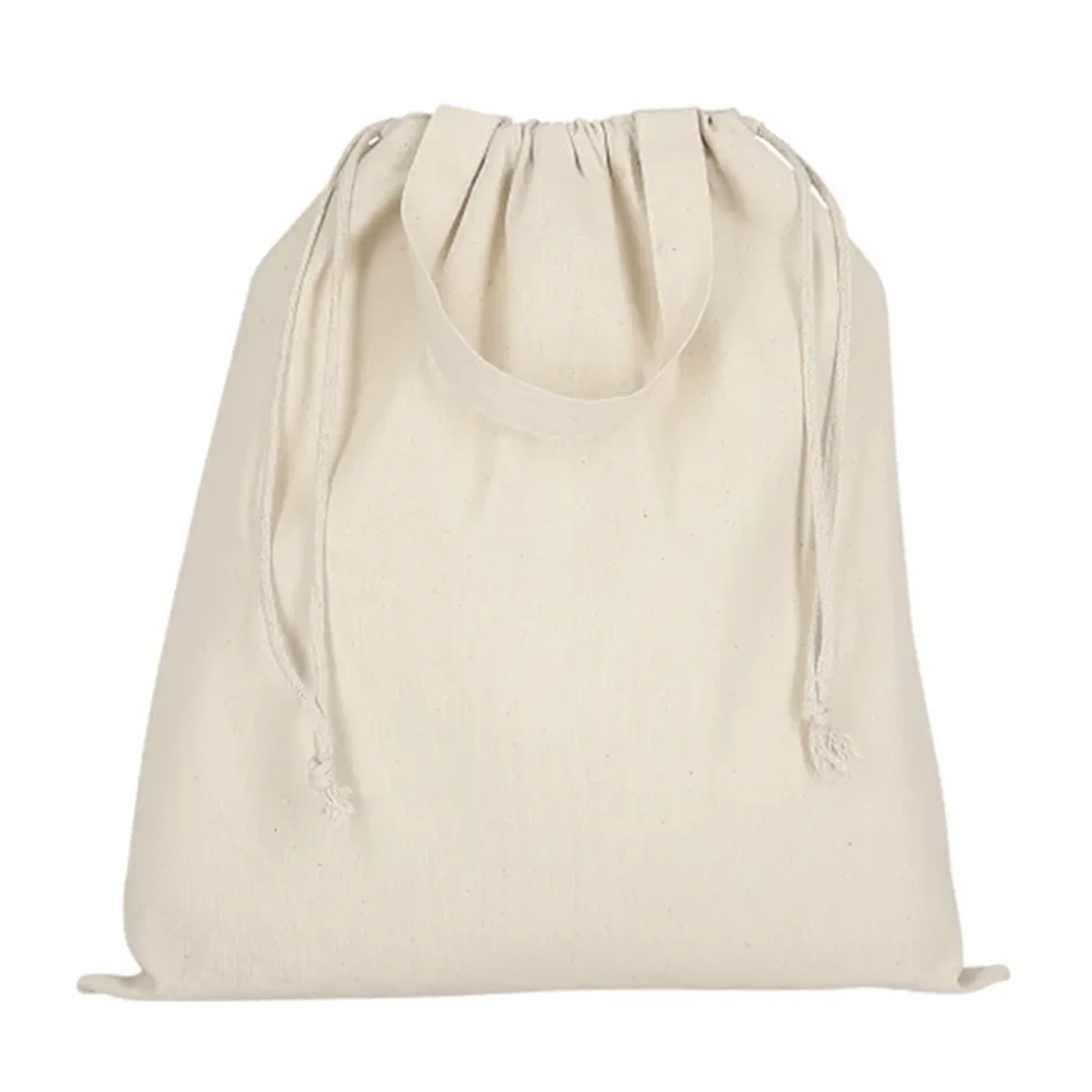 Baumwolltasche CLASSIC mit zwei kurzen Henkeln und doppeltem Kordelzug