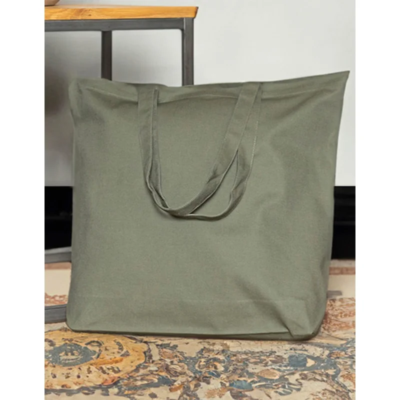 Organic Canvas Carrier Bag Medium Long Handle London 02
