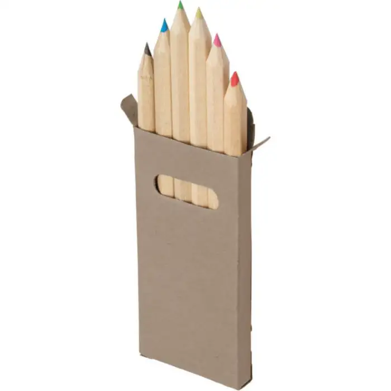 Gigi – Buntstift-Set mit 6 Stiften in Recycling-Kartonverpackung
