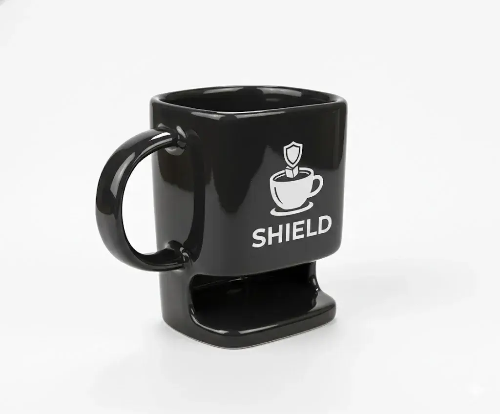 Individuell gestaltete Keramiktasse mit Keksfach (ab 50 Stück)