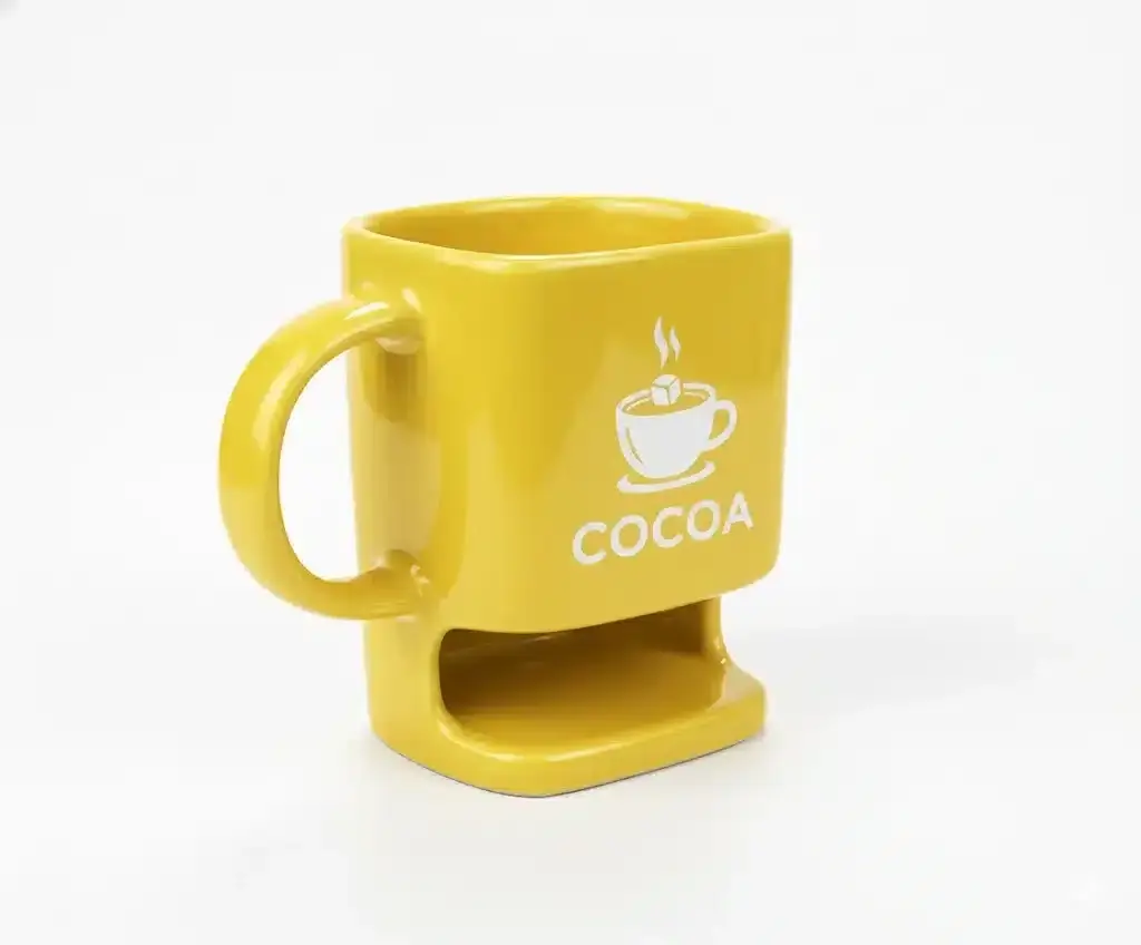 Individuell gestaltete Keramiktasse mit Keksfach (ab 50 Stück)