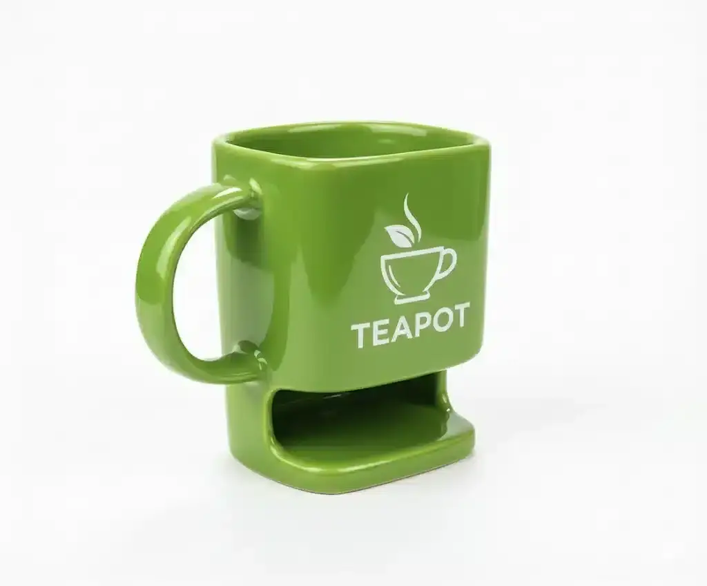 Individuell gestaltete Keramiktasse mit Keksfach (ab 50 Stück)