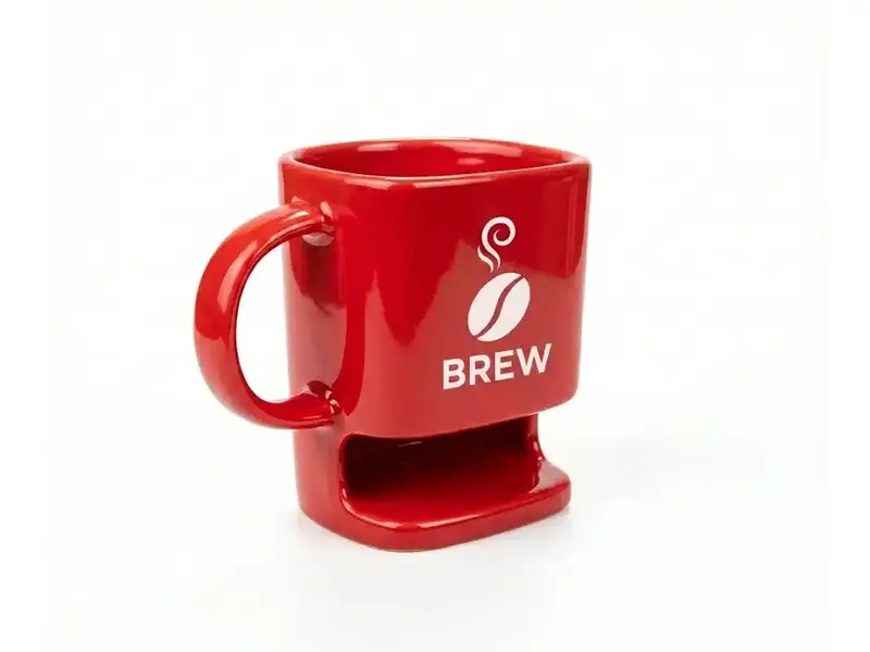 Individuell gestaltete Keramiktasse mit Keksfach (ab 50 Stück)