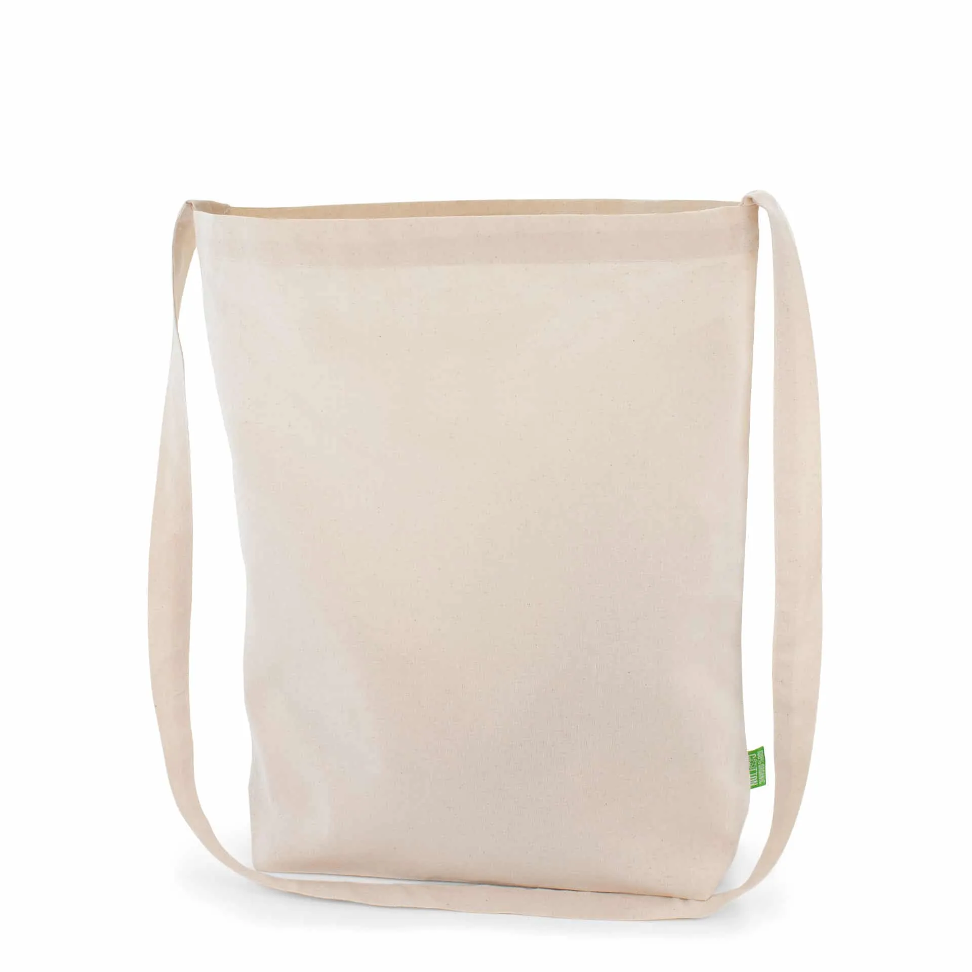 KOBLENZ – Bio-Baumwolltasche mit einem langen Umhängegurt (38 x 42 cm)