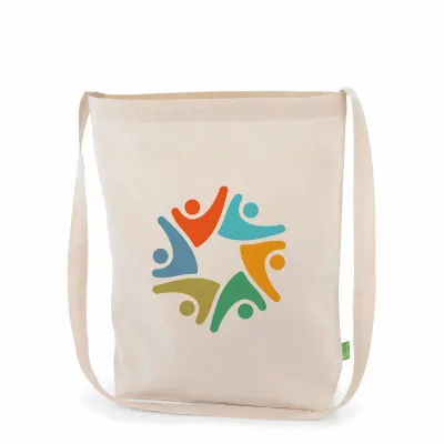 KOBLENZ – Bio-Baumwolltasche mit einem langen Umhängegurt (38 x 42 cm)