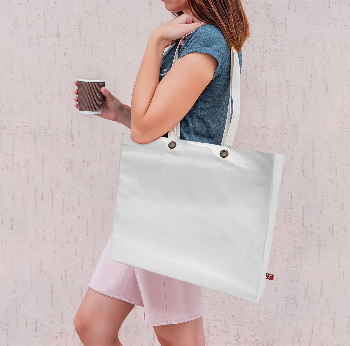 LANTAU – Canvas-Tasche mit Boden- und Seitenfalte sowie Metallösen (40 x 40 cm)