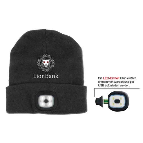 MagBeanie® LED Strickmütze mit USB-aufladbarer LED-Lampe