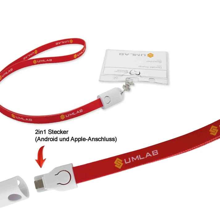 MagCable® 2in1 Flat Lanyard – Multi-Ladekabel mit Lanyard-Funktion