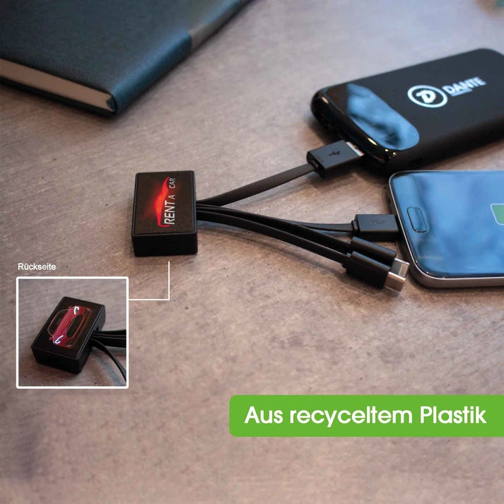 MagCable® 3in1 Double LED – Nachhaltiges Multi-Ladekabel mit beidseitigem LED-Logo
