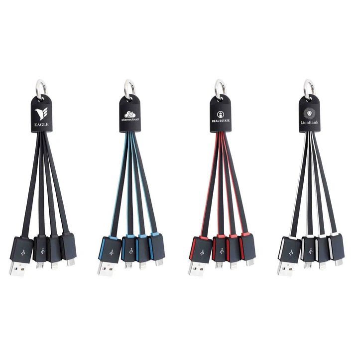 MagCable® 3in1 LED Drop – Multi-Ladekabel mit LED-Logo und Schlüsselanhänger