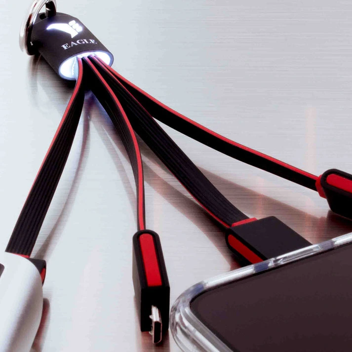 MagCable® 3in1 LED Drop – Multi-Ladekabel mit LED-Logo und Schlüsselanhänger