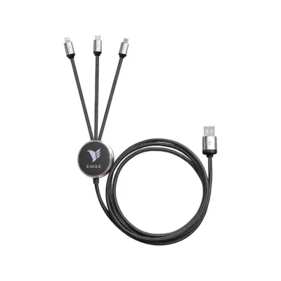 MagCable® 3in1 LED Long – Multi-Ladekabel mit beleuchtetem LED-Logo
