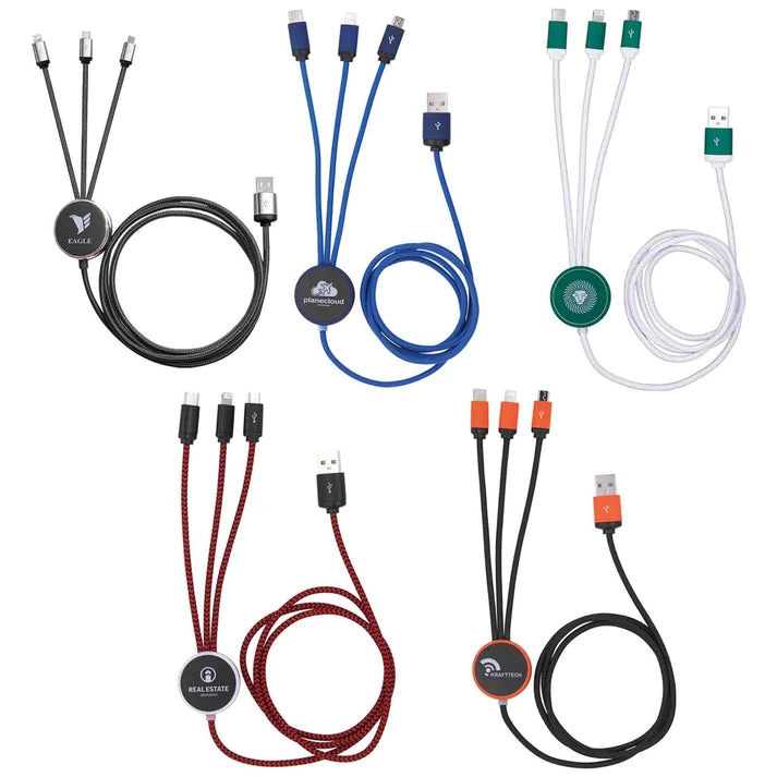 MagCable® 3in1 LED Long – Multi-Ladekabel mit beleuchtetem LED-Logo