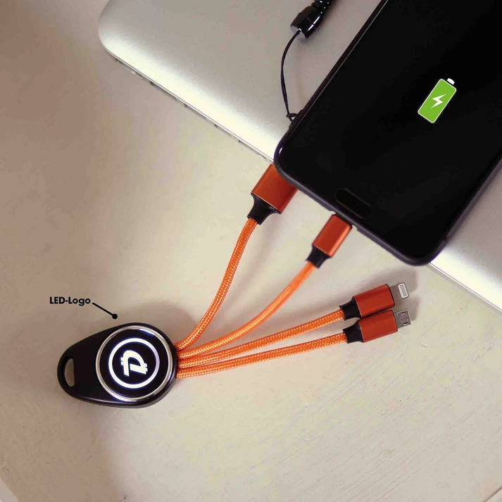 MagCable® 3in1 LED Oval Light – Multi-Ladekabel mit beidseitigem LED-Logo