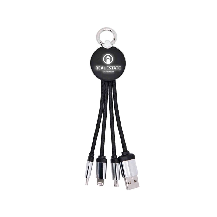 MagCable® 3in1 LED Short – Multi-Ladekabel mit beidseitigem LED-Logo
